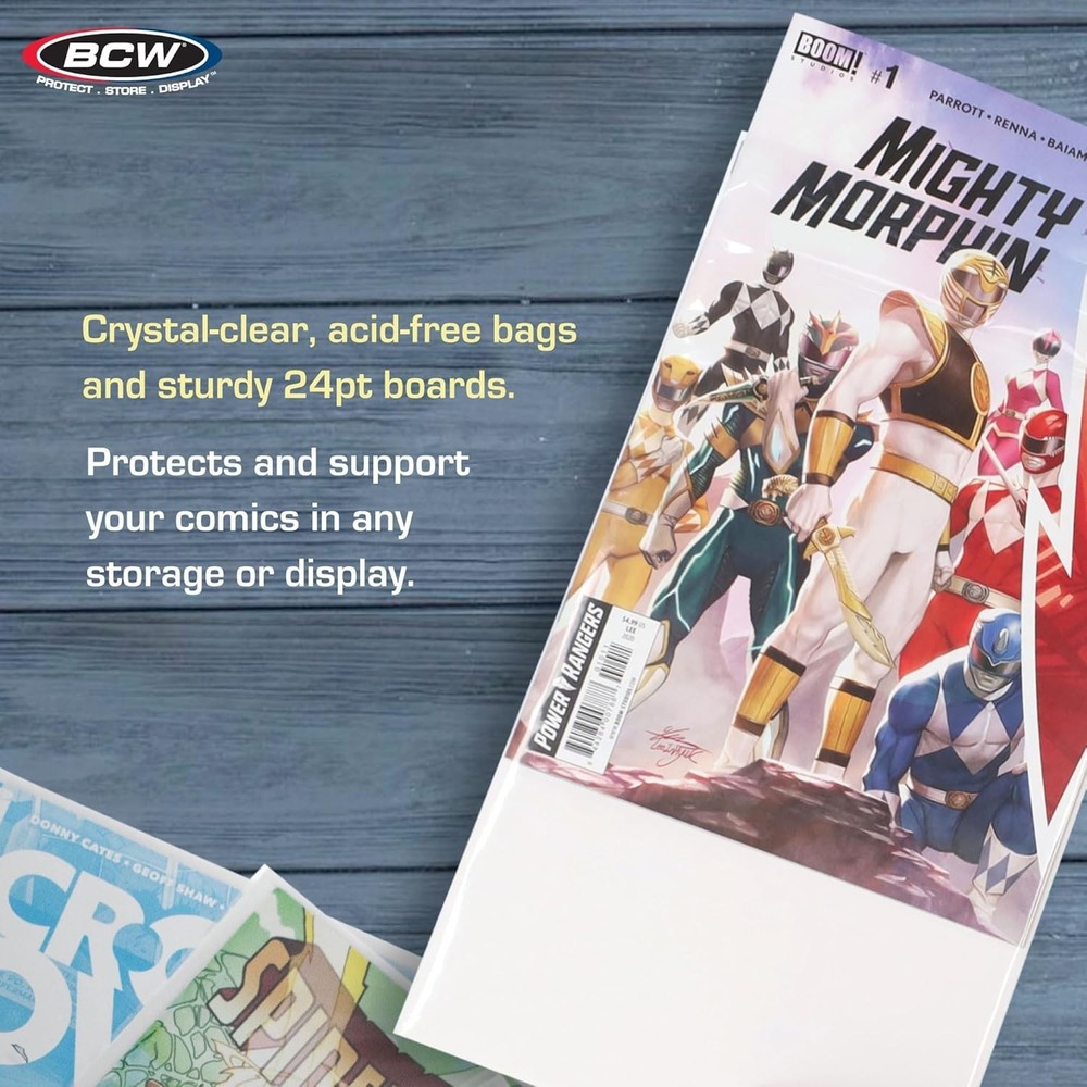 100 Polypropylene Comic Bags & Backer Boards - Crystal Clear Protection