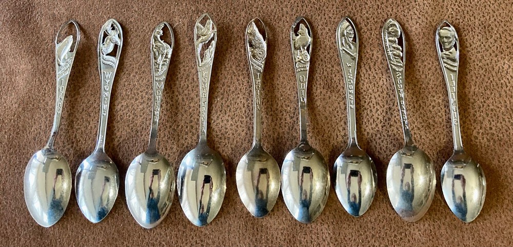 17 Stainless State Souvenir Spoons