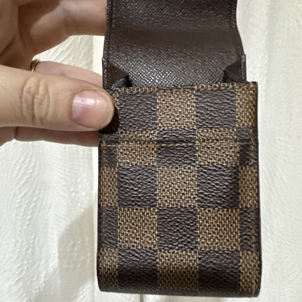 Authentic Louis Vuitton Damier Ebene Pouch Case Brown