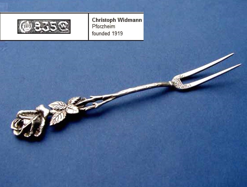 Serving Fork, Hildesheim Rose, Christoph Widmann, 835er Silver C62