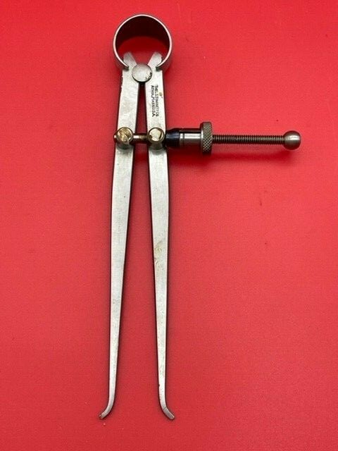 Starrett 73B-5 Yankee Spring-Type Inside Caliper, 5" Size, Spring Nut w/box-rust