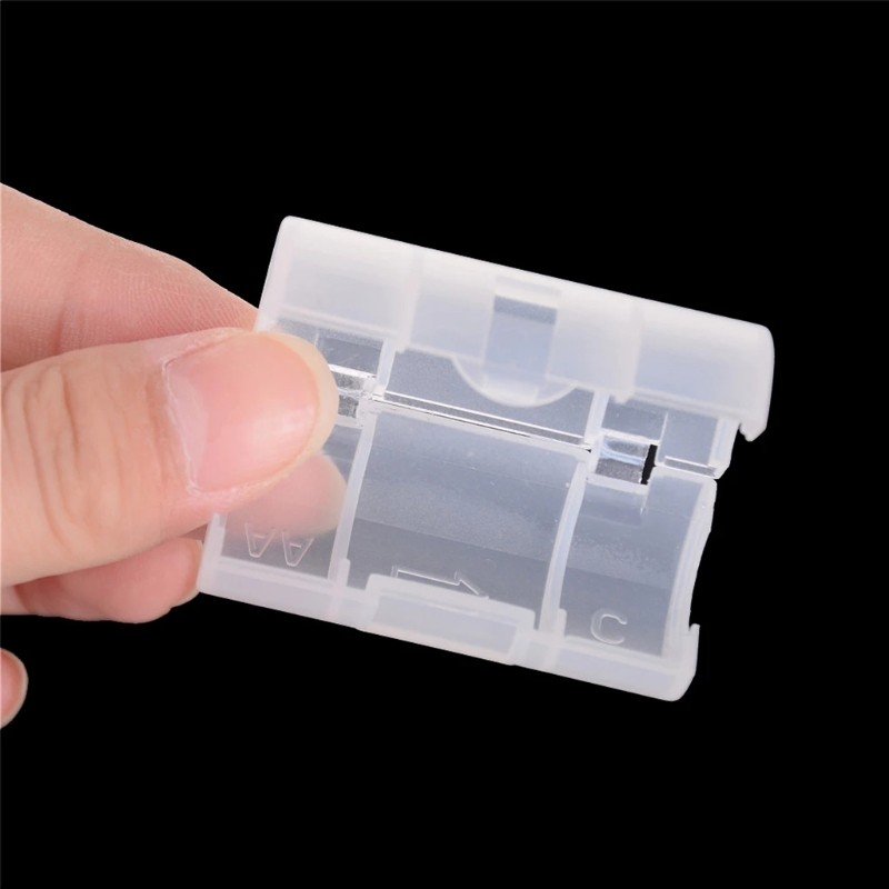 4Pcs Battery To Size C Battery Holder Conversion Adapter Switcher Plastic Box
