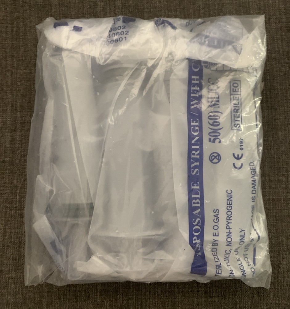 4 Pack 60mL Large Syringe for Liquid with Tip Cap, Plastic Syringes