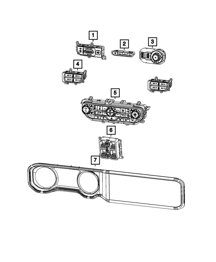 Genuine Mopar Center Stack 6SX94DX9AF