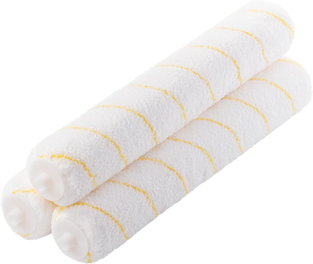 Bates- Paint Roller Covers, 14 Inch, 3 Pack, Yellow Stripes, 1/2" Nap Microfiber