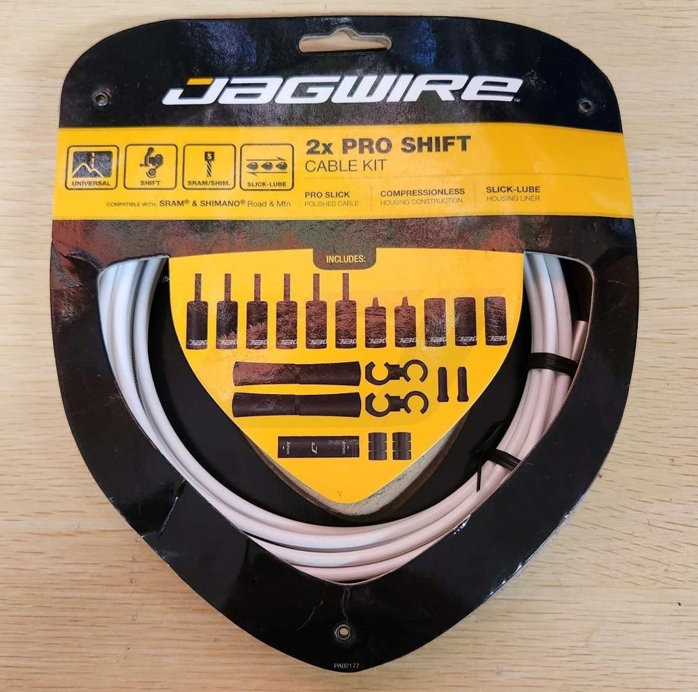 Jagwire Pro Shift Cable & Housing Kit SRAM/Shimano Road/MTB White OPEN PACKAGE