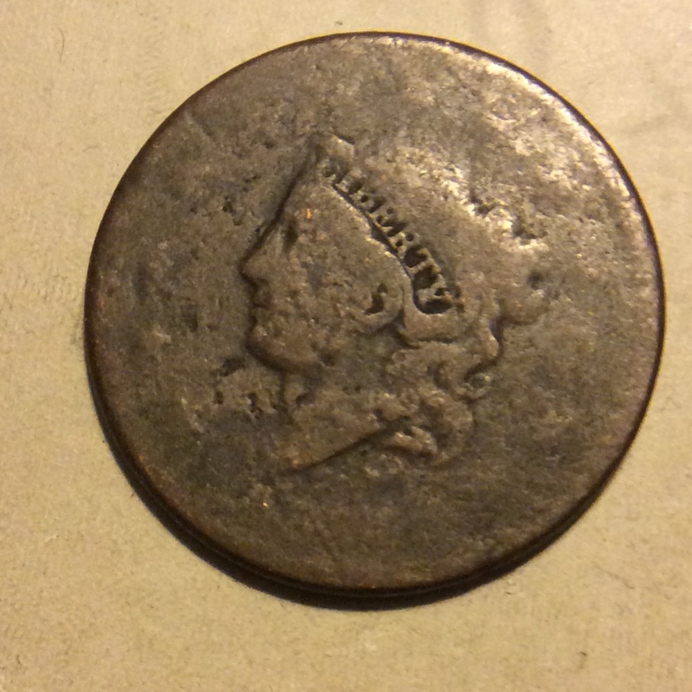 1835? LARGE CENT LOW GRADE A6 FREE SHIPPING