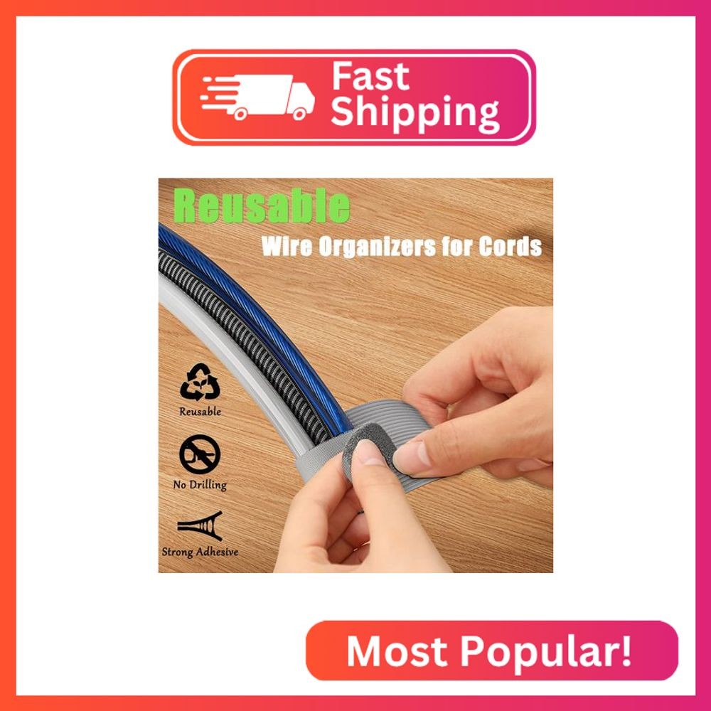80PCS Hook and Loop Cable Straps, Cable Management Under Desk, Self Adhesive Cab