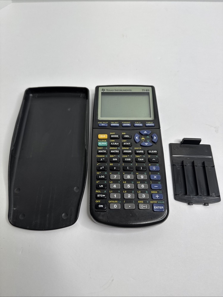 Texas Instruments TI-83 Plus Graphing Calculator Black Tested Works Complete