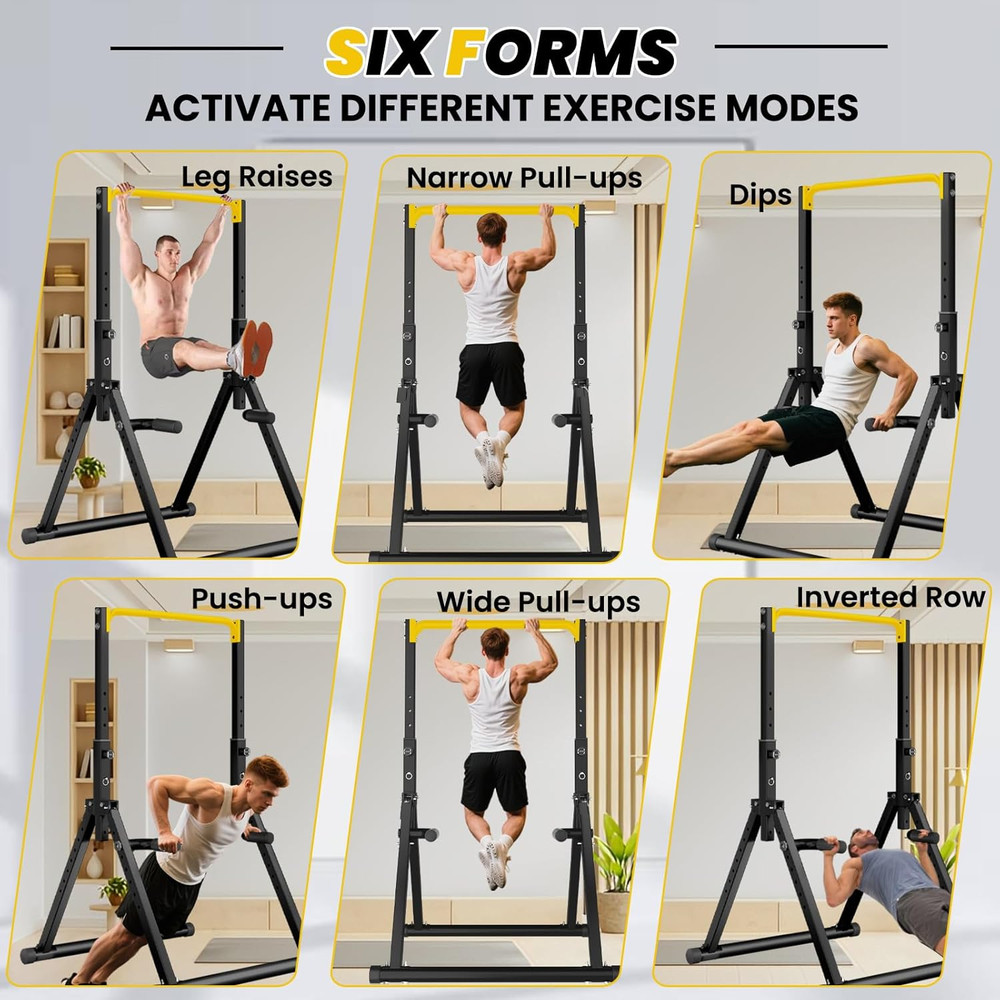 DOBESTS Power Tower Pull up Bar Free Standing, Adjustable Foldable Pull up Stati