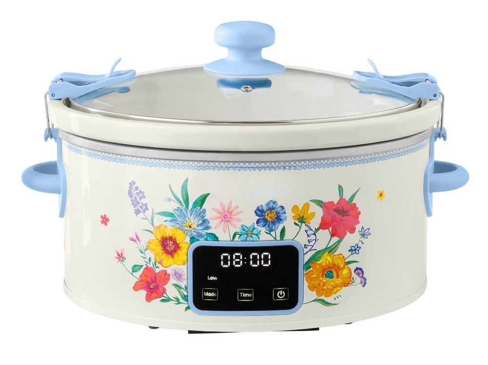 6-Quart Slow Cooker, Locking Lid, Digital, Brilliant Blooms