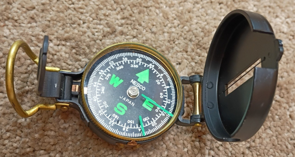 Vintage Nesco Academy Lensatic Compass Japan