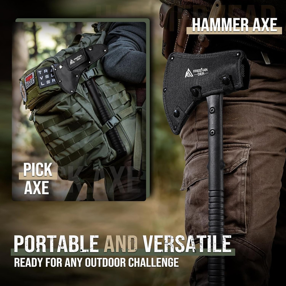 Tactical Axe 2 Pack, Sharp Tomahawk with Sheath, Portable Tomahawk with Clip and