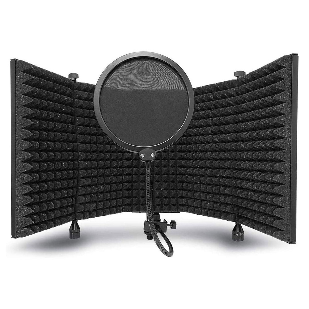AxcessAbles SF-101 Vented Recording Studio Microphone Isolation Shield (Black)