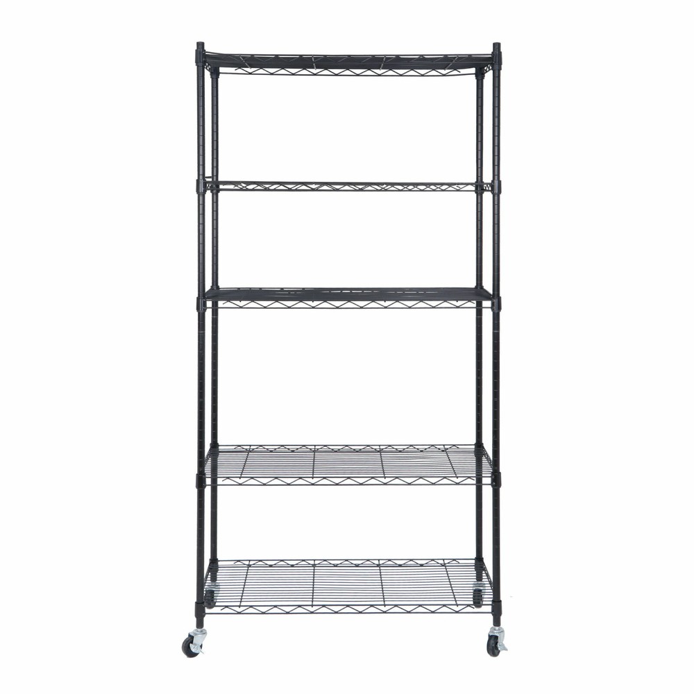 5-Tier Heavy Duty Shelf Storage Organizer Rack Rolling Carts Unit Wheel Casters