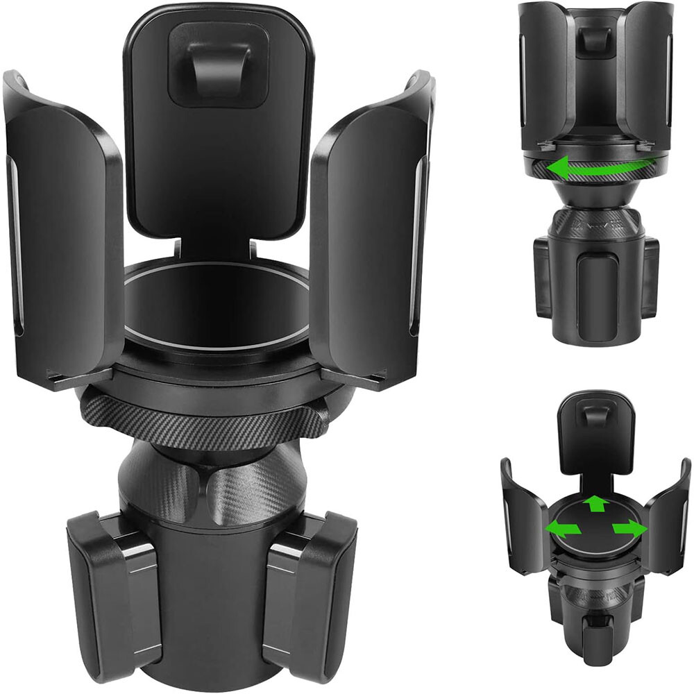 Car Cup Holder Extender with Adjustable Arm & Base For Large Bottles & Mugs