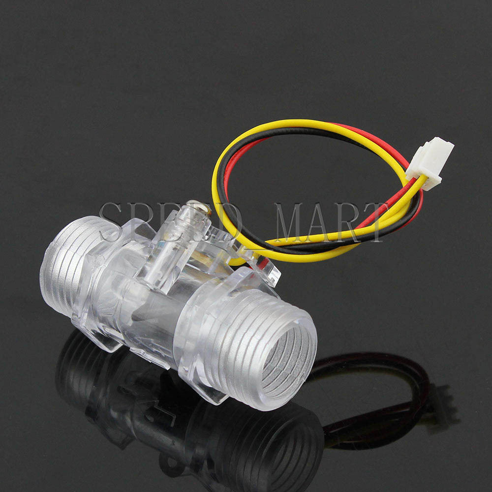 Water Flow Control Switch Hall Effect Sensor Flowmeter Counter 1-30L/min 1.75Mpa