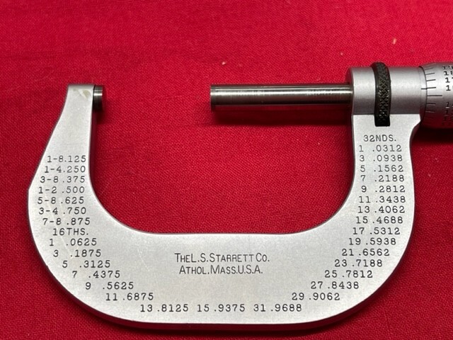 Starrett 2XL Outside Micrometer 1-2" Range, Carbide Faces IN STOCK