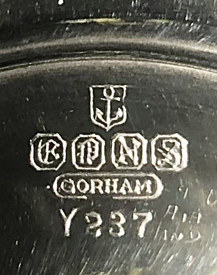 GORHAM Y237 SMALL EPNS SILVER GOBLETS, PAIR OF 2