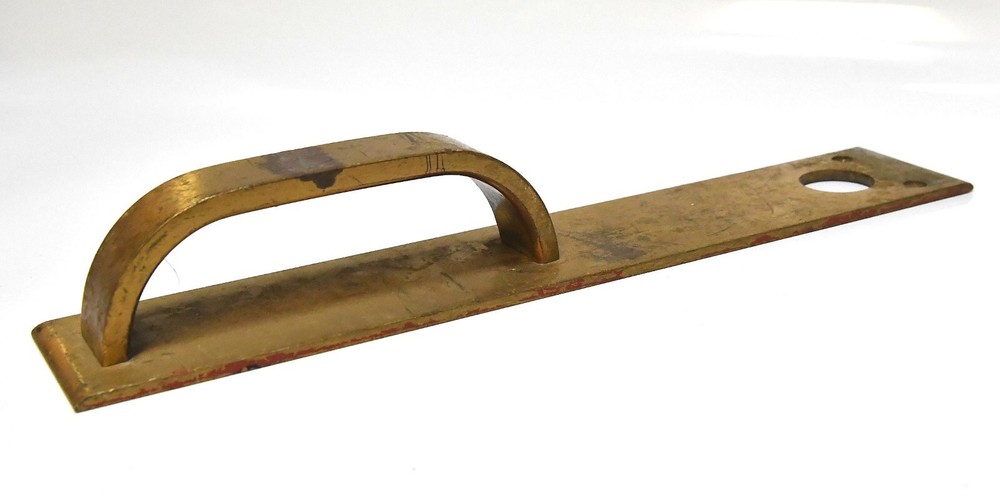 VINTAGE LARGE INDUSTRIAL BRASS DOOR PULL HANDLE