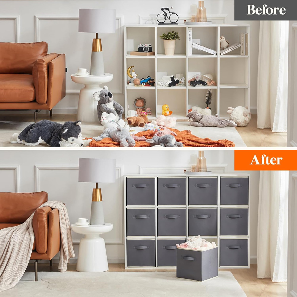 Storage Cubes, Foldable Decorative Fabric Storage Baskets for Organizing Home Or