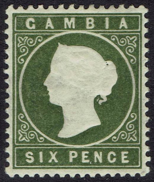 GAMBIA 1886 QV CAMEO 6D