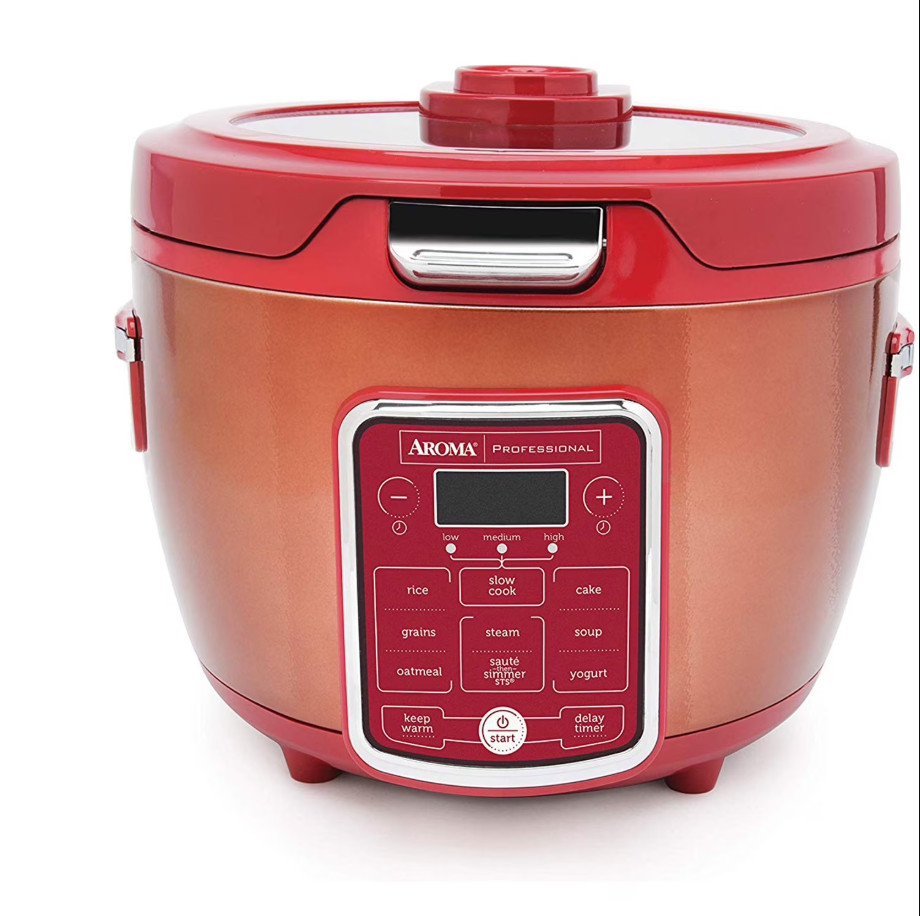 Aroma 20-Cup Digital Rice Cooker with Glass Lid & Multi-Function Cooking