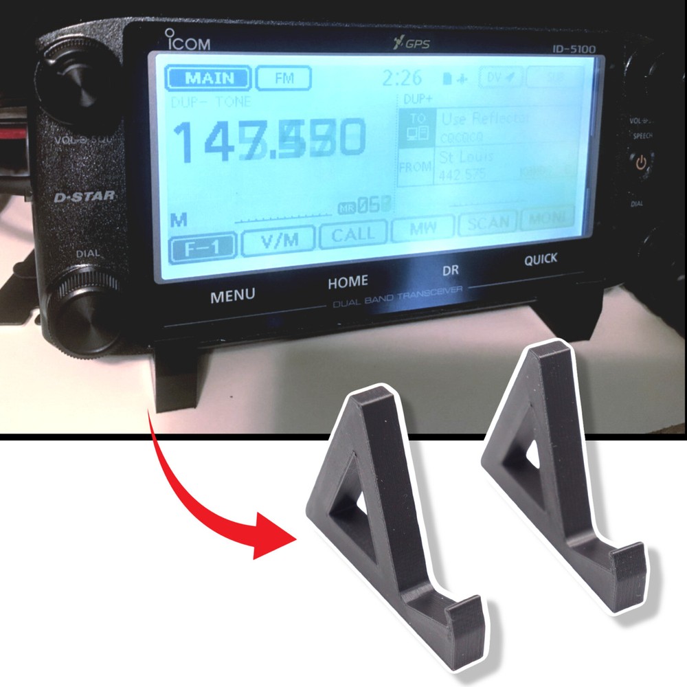Angled Front Panel Desk Stand for Icom ID-5100 Digital Transceiver