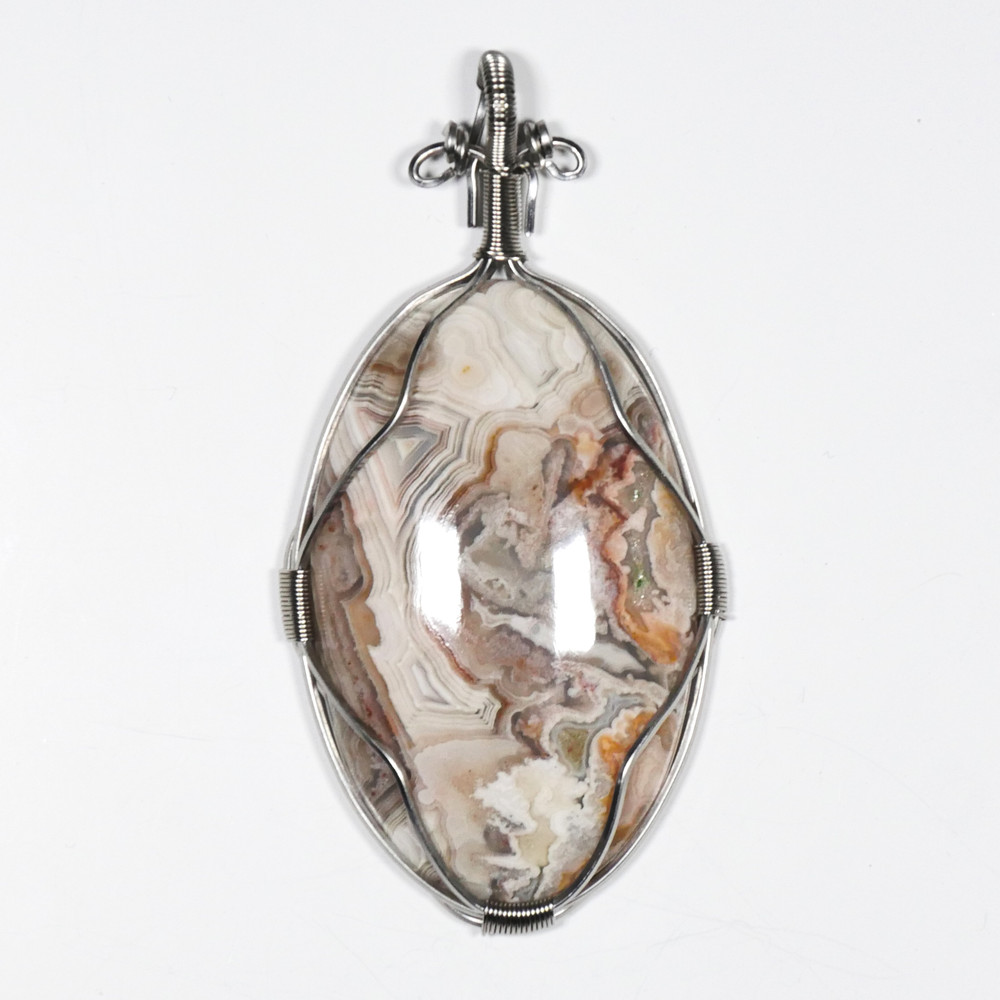 Agate Pendant Necklace Wire Wrap