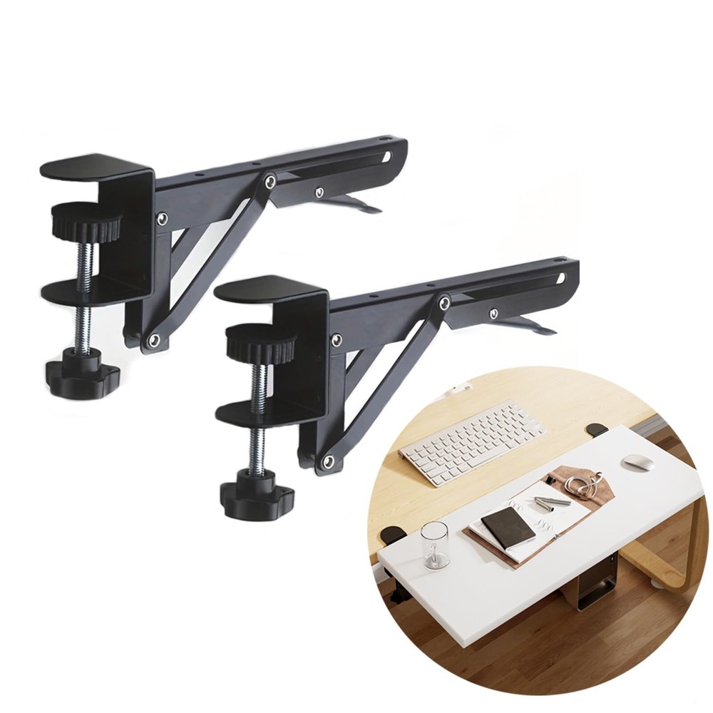 Under Desk Keyboard Tray Support Bracket Adjustable Desktop Extension Board S...