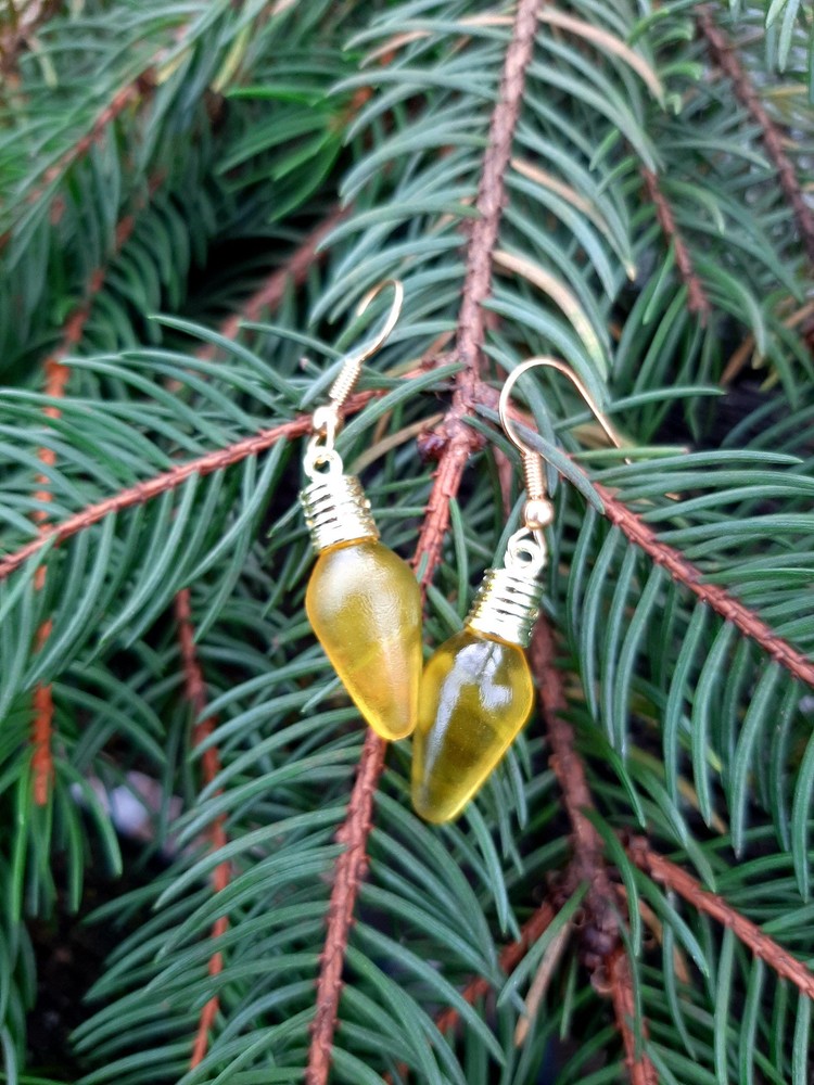 Light Yellow Bulb Earrings