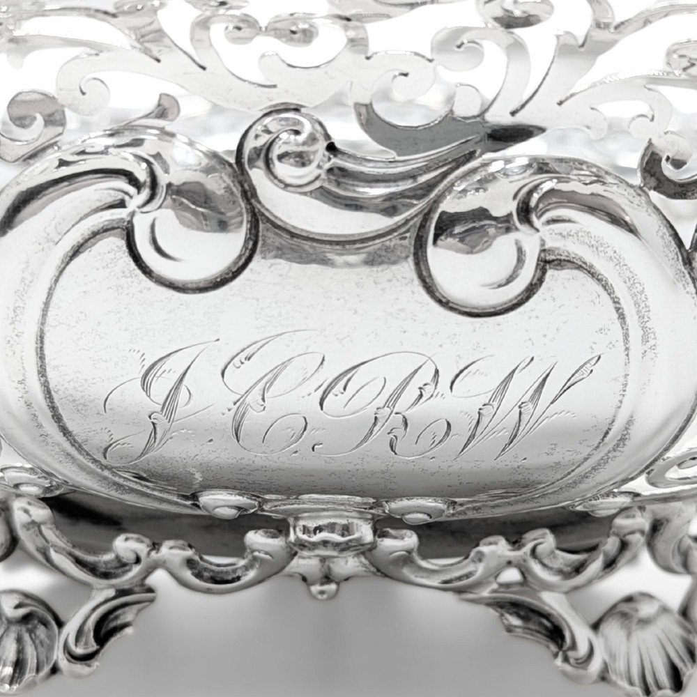 Howard & Co. Sterling Silver Victorian Monogrammed Bread Basket