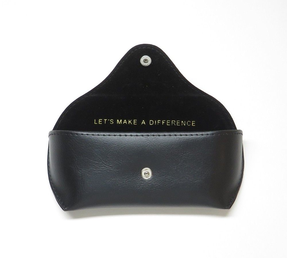 DIFF SMALL BLACK COLOR FAUX LEATHER SOFT CARRYING CASE FOR SUNGLASSES / FRAMES