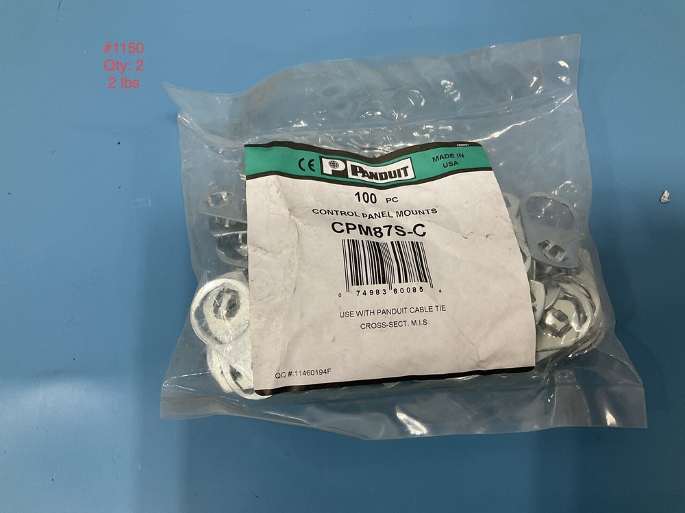 ( 100 PCS ) CPM87S-C Control panel mounts , cable tie mount .89in (22.6mm) hole.