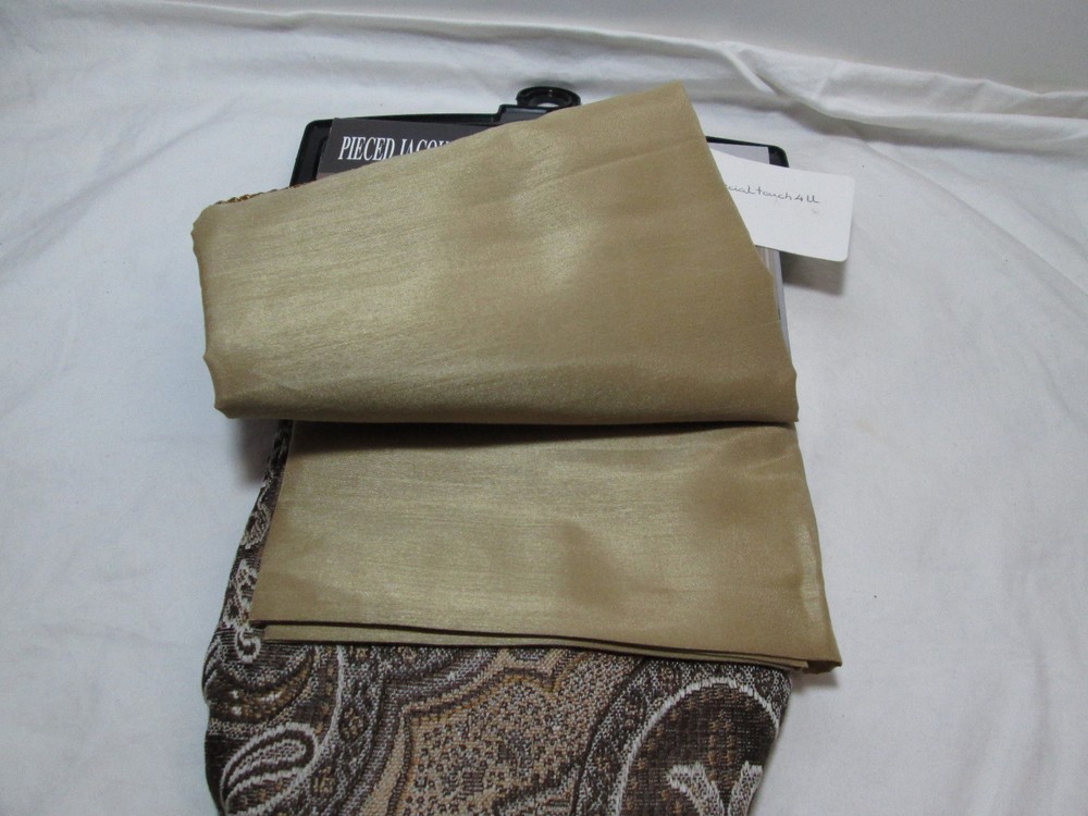Victoria Classics PIECED JACQUARD PRESCOTT Window Panel Pair Two 38"x84" Gold