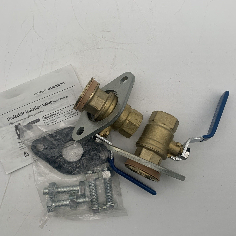 Grundfos 96806130 3/4" GF 15/26 Bronze Dielectric Isolation Valve Pair Threaded