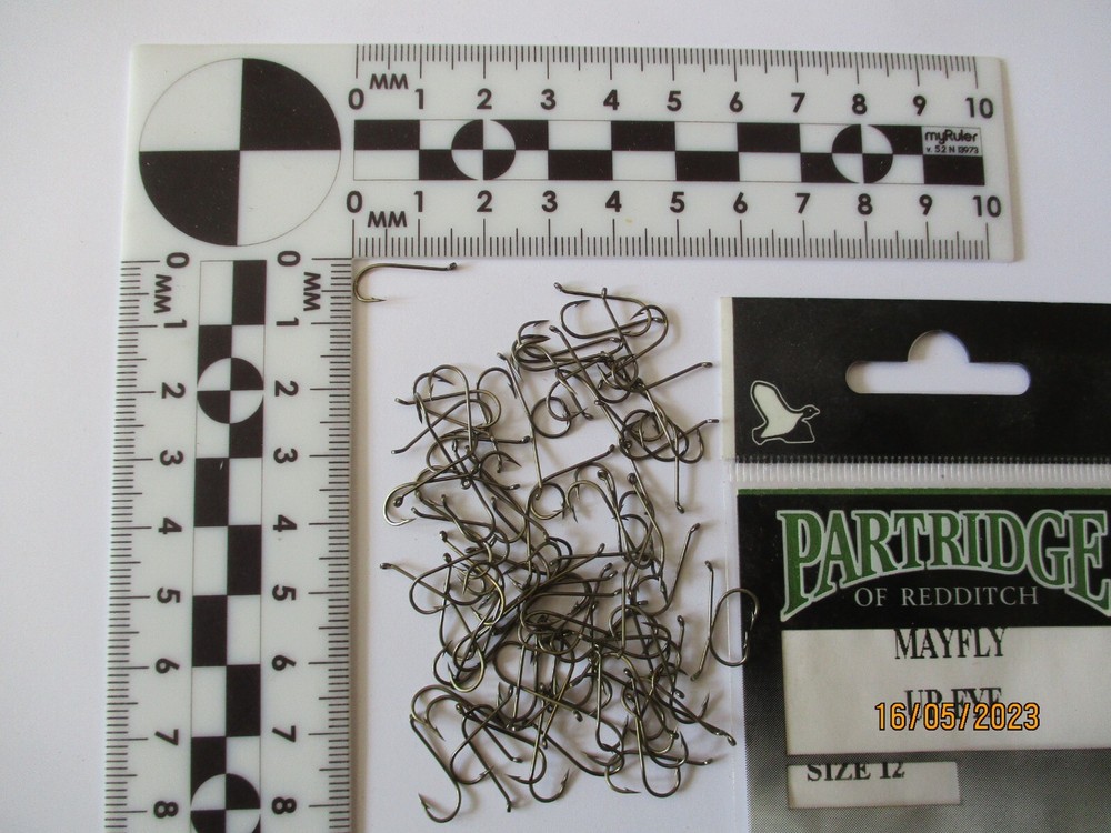 may fly hooks size 12s D5B partridge x 100 fly tying materials