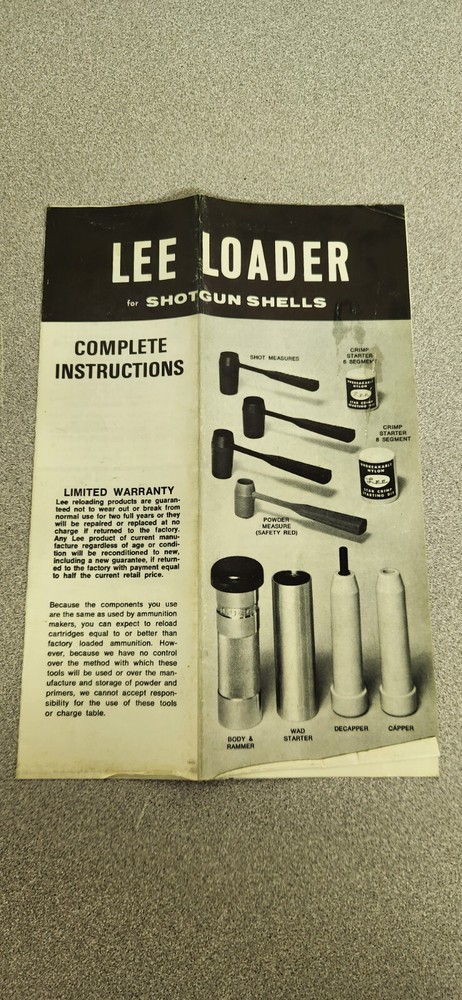 RARE FIND Vintage LEE LOADER 12 Ga. Guage 3" Shell Complete Reloading Tools Kit