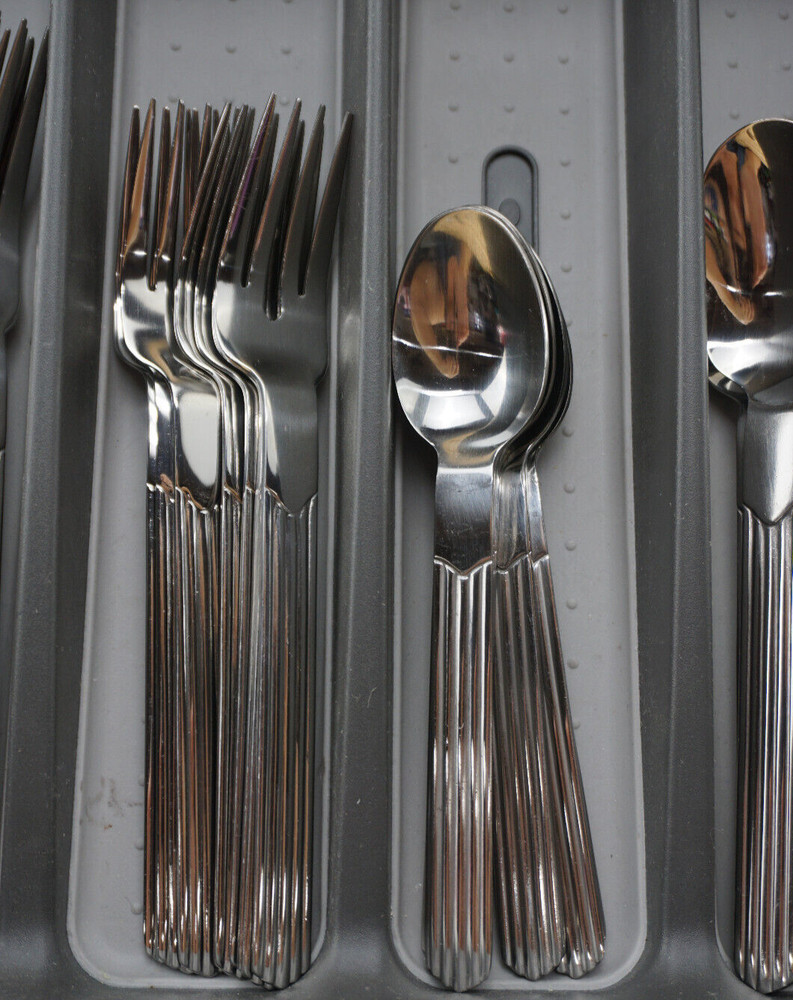 Cambridge Silver Tides 44 Pieces Dinner Salad Fork Tea Table Spoon Knife Serving