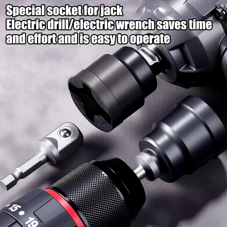 Car Jack Adapter Socket Converter for Scissor Jack Heavy Duty Tool