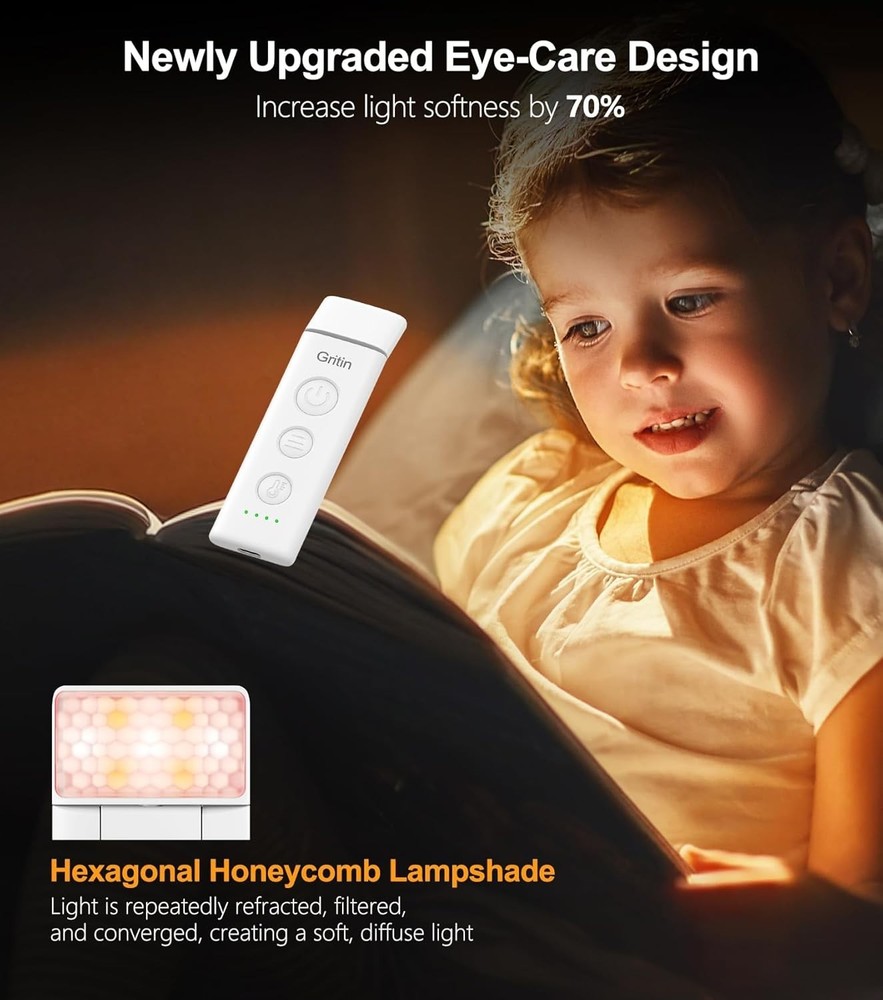 Compact USB-C Rechargeable Book Light with 5 Adjustable Brightness Settings