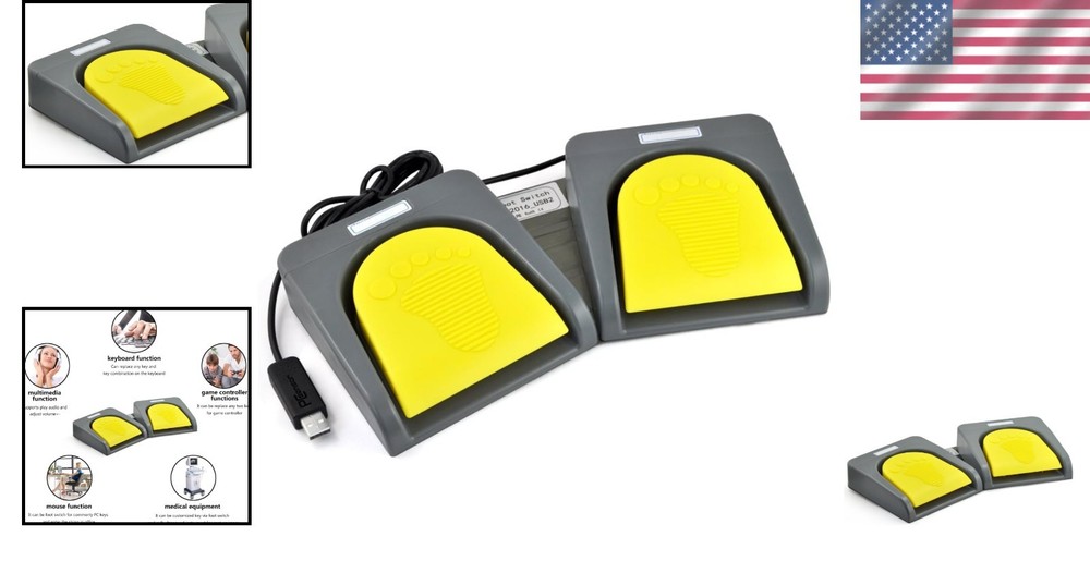 Multi-Functional USB Foot Switch for Games & Professional Use- Aluminum Design