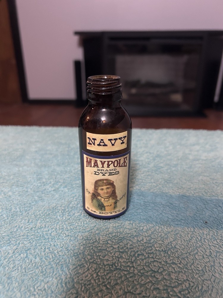 Vintage Brown Maypole Dye Bottle