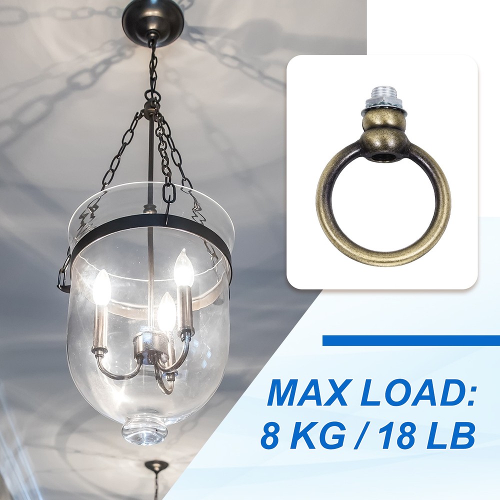 2 Set 8kg M10 2x2.3" Thread Lifting Eye Nut Holder Hook Ring Copper