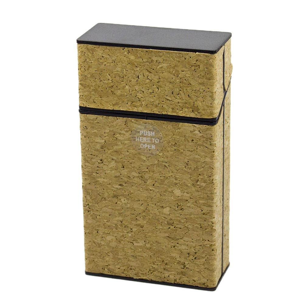 4 PACK 100 Size Push-to-Open Plastic Cigarette Case Cube wooden Graphics Design