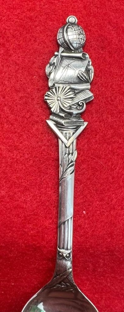 RW Higher Education 1900's Sterling Silver Spoon Globe Handle