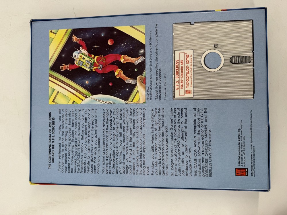 1982 Avalon Hill GFS Sorceress Space Simulation Atari 800 Disk Complete