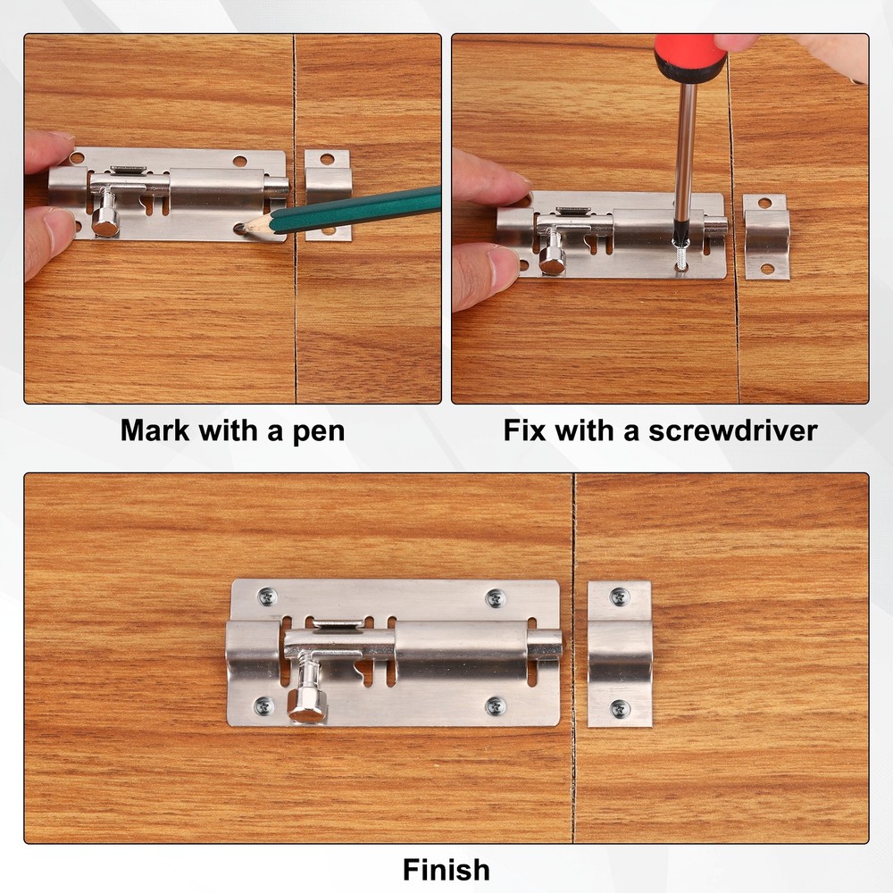 4-Pack Barrel Bolt Latch, 2" Slide Bolt Latch for Inside Doors