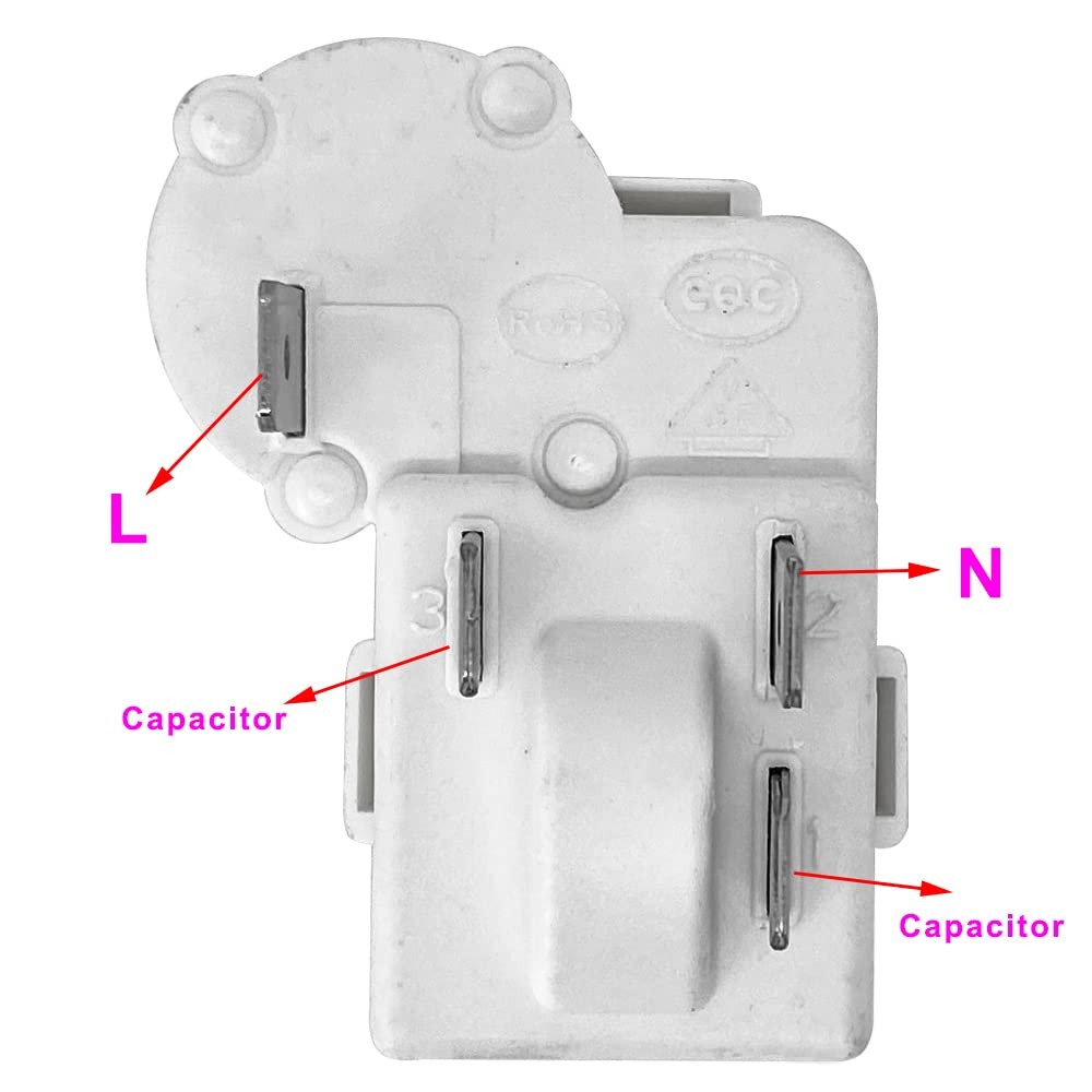 4Pin Refrigerator Compressor PTC Starter Relay Over Load Protector for...