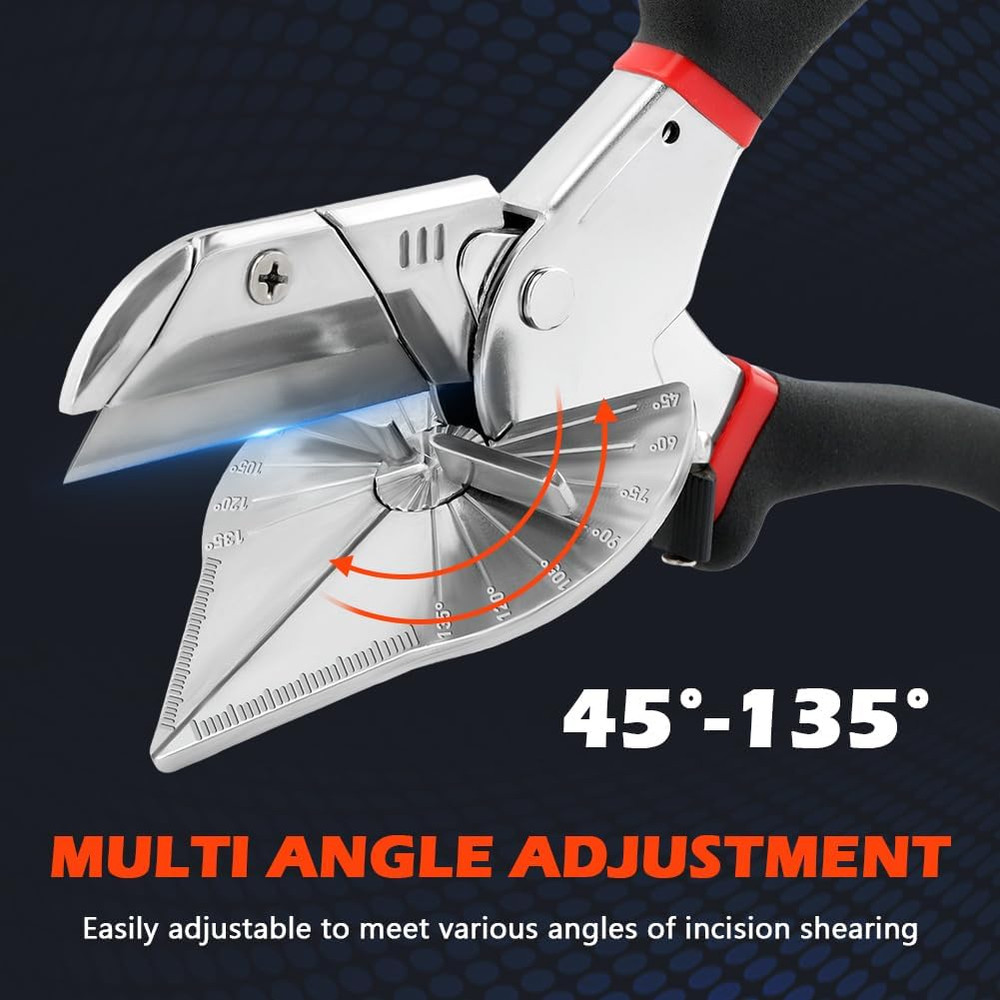 Adjustable Multi Angle Miter Shears with 10 Extra Blades, 45-135 Degree Cutter S